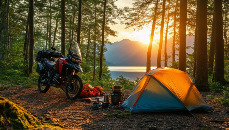 discover the ultimate guide to motorcycle camping that will take your adventure to the next level! from essential gear tips to stunning camping spots, this comprehensive resource is packed with insights and inspiration for every biker ready to explore the great outdoors.