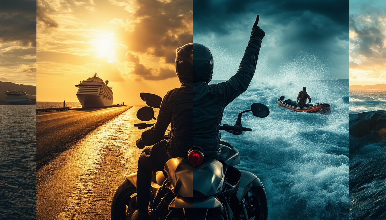 explore this week's beyond cars roundup featuring the unique art of two-finger motorcycle waves, the challenges faced by oversized cruise ships as they navigate the seas, and the inspiring story of a resilient sailor who survives the fiercest storms.