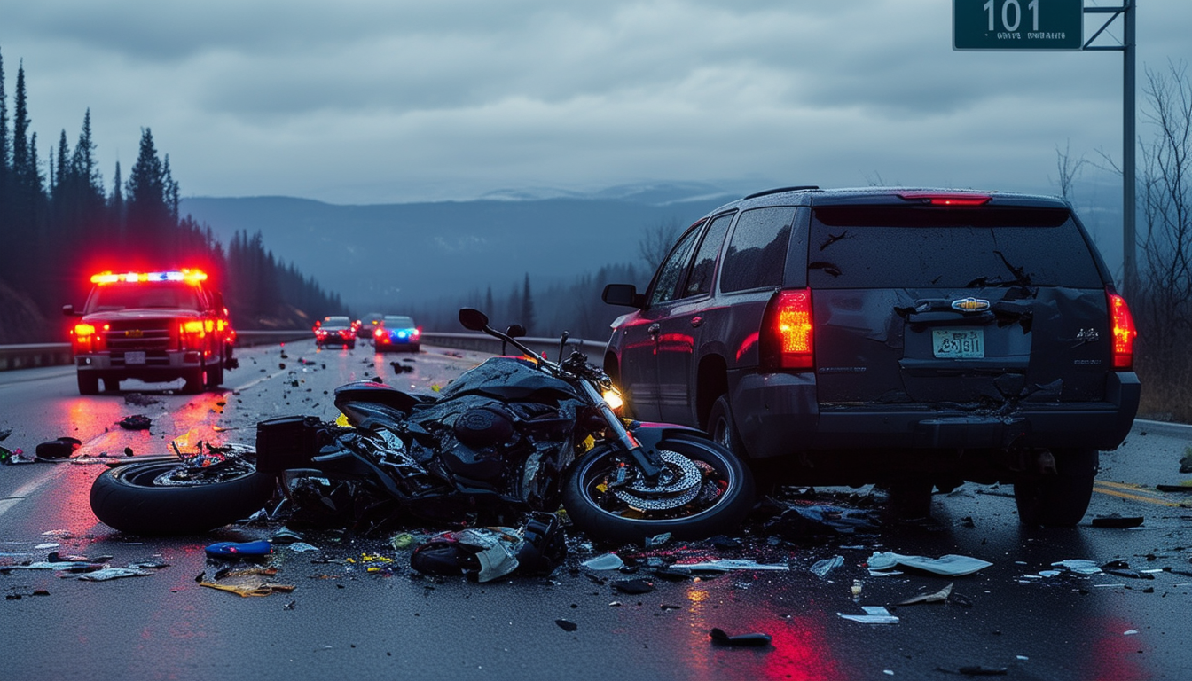 a tragic collision on highway 101 involving two motorcycles and an suv has resulted in one fatality. this heart-wrenching incident highlights the urgent need for road safety awareness. stay informed about the latest updates and safety measures following this devastating event.