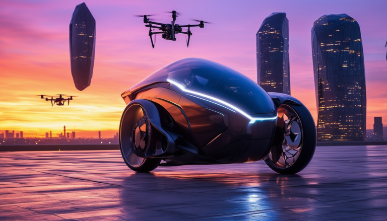 discover the future of transportation with the self-flying motorcycle, designed for autonomous takeoff and landing. experience the thrill of flying with cutting-edge technology that guarantees safety and efficiency, making personal air travel more accessible than ever before.