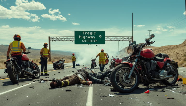 a tragic collision on highway 9 involved four motorcycles, resulting in three individuals injured. details of the accident highlight the dangers of motorcycle riding and the need for road safety awareness.