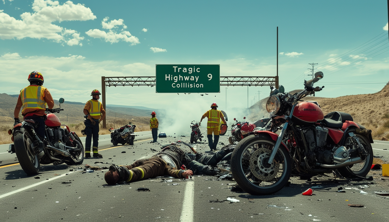 a tragic collision on highway 9 involved four motorcycles, resulting in three individuals injured. details of the accident highlight the dangers of motorcycle riding and the need for road safety awareness.