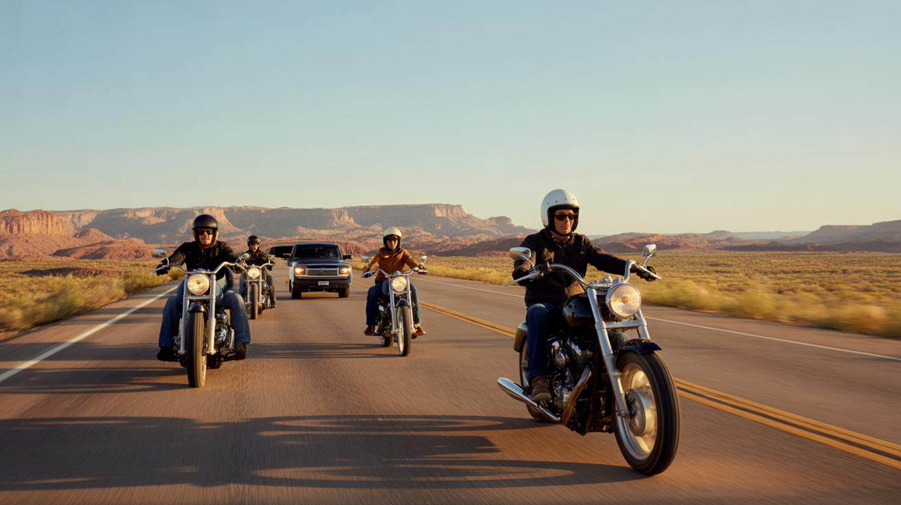 motorcyclists route66 cruisers